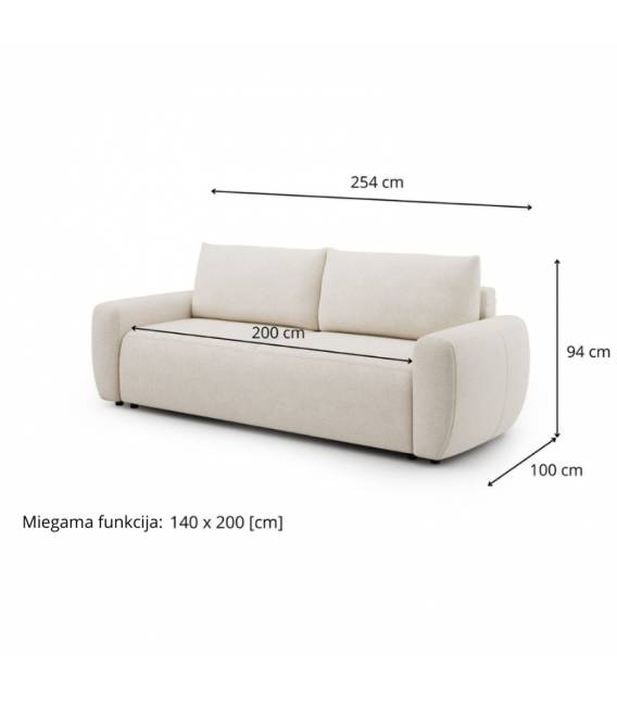 Sofa-lova GYSHA 254x100 kreminė