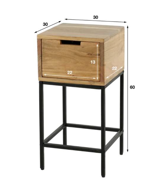Naktinė spintelė FLAT 30x30 ruda