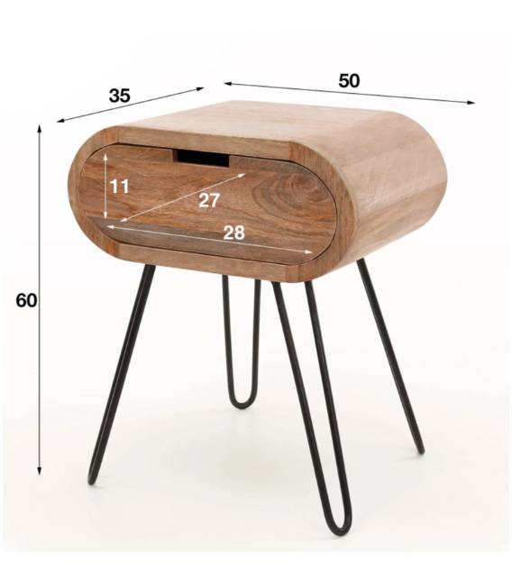Naktinė spintelė BARREL 35x50 ruda