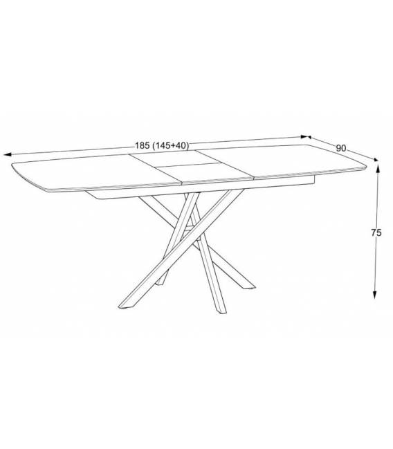 Išskleidžiamas stalas LISI 145(185)x90 traverten