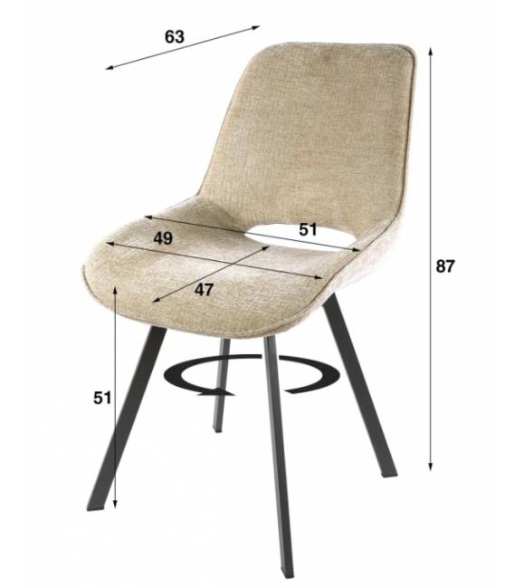 Kėdė SWIVEL rusva