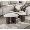 Kavos staliukų komplektas CERAMO 54x65/44x88 rudas/smėlio (2vnt.)