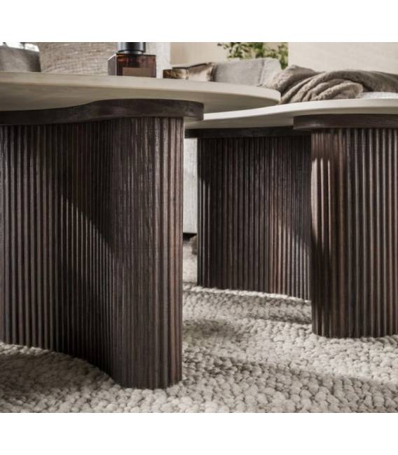 Kavos staliukų komplektas CERAMO 54x65/44x88 rudas/smėlio (2vnt.)