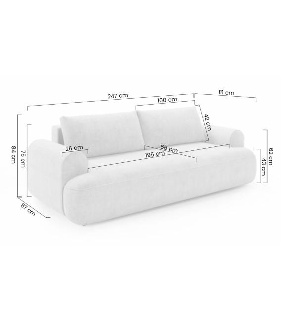 Sofa-lova TULOLI 247x111 ruda