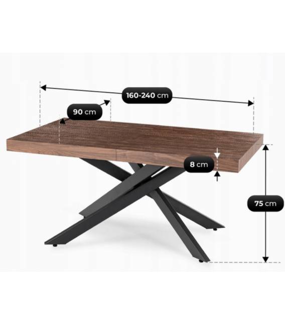 Išskleidžiamas stalas PONTI 160(240)x90 rudas