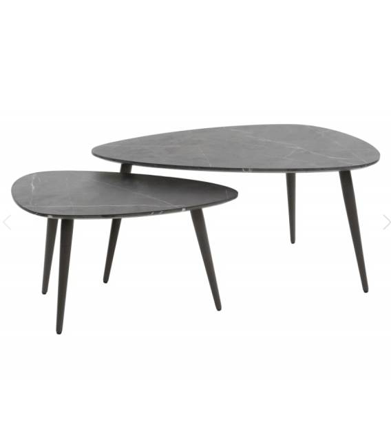 Kavos staliukų komplektas ONYX 60x33/80x44 juodas (2vnt.)