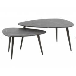 Kavos staliukų komplektas ONYX 60x33/80x44 juodas (2vnt.)