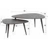 Kavos staliukų komplektas ONYX 60x33/80x44 juodas (2vnt.)