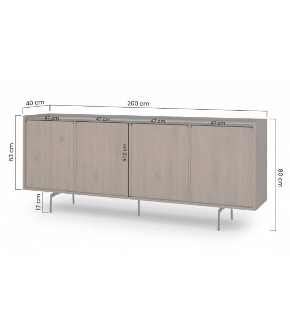 Komoda RENE 200x40 ruda