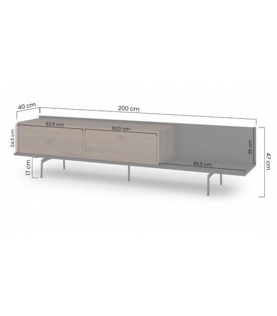 TV spintelė RENE 200x40 ruda