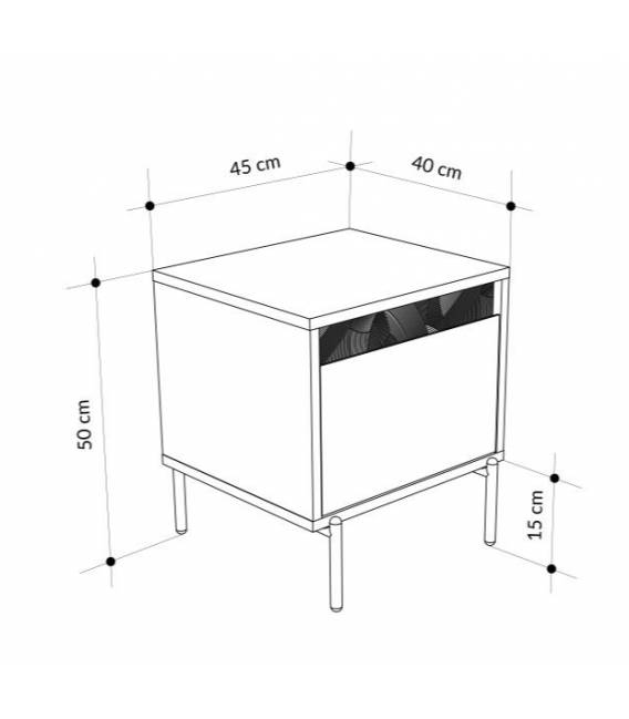 Naktinis staliukas MOTT 40x45 kreminis