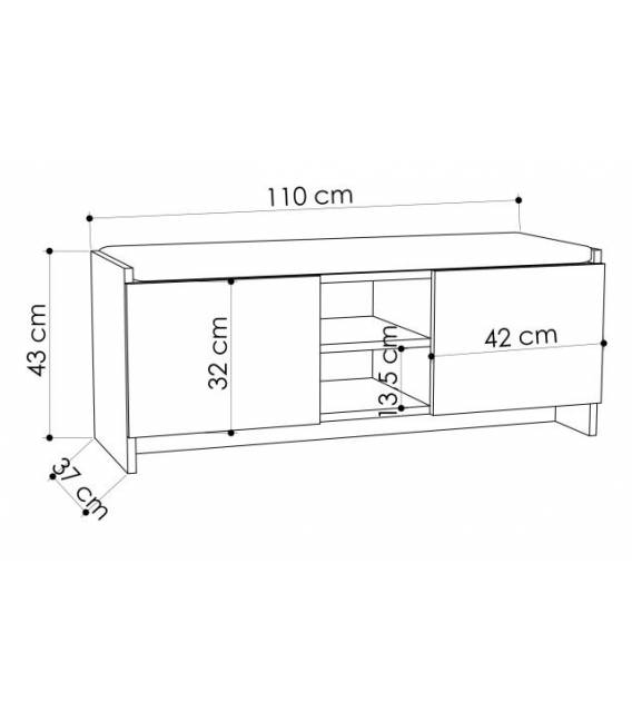 Suoliukas ZULLA 110x34 pilkas