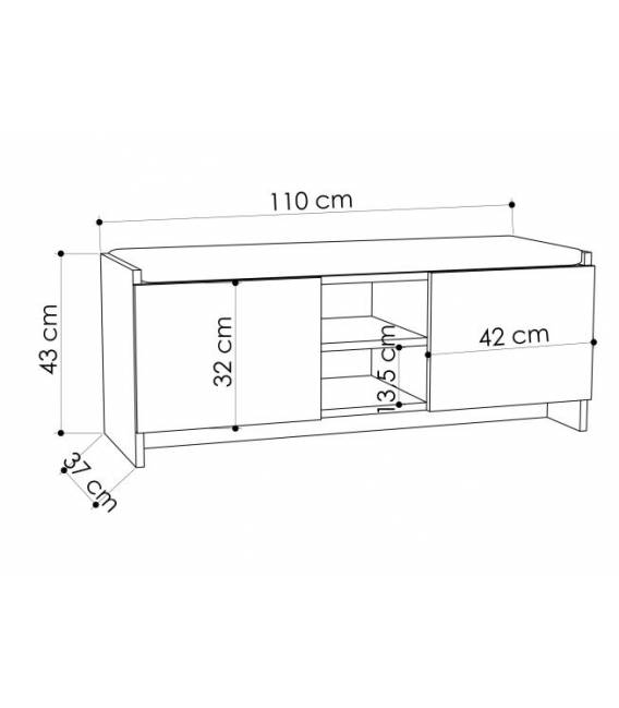 Suoliukas ZULLA 110x34 kreminis/pilkas