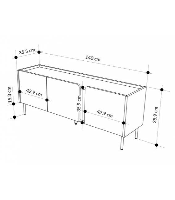 TV spintelė NORM 140x36 ruda