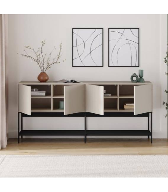 Komoda AMIRA 180x40 smėlio/juoda