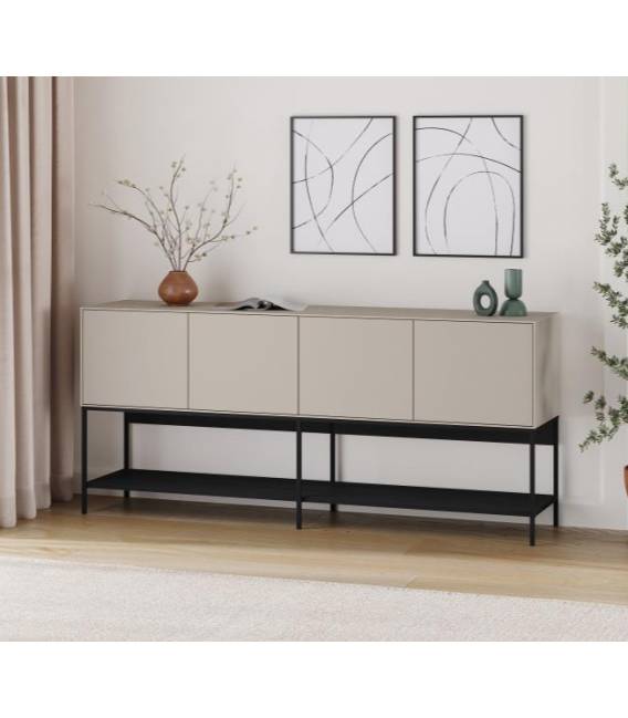 Komoda AMIRA 180x40 smėlio/juoda