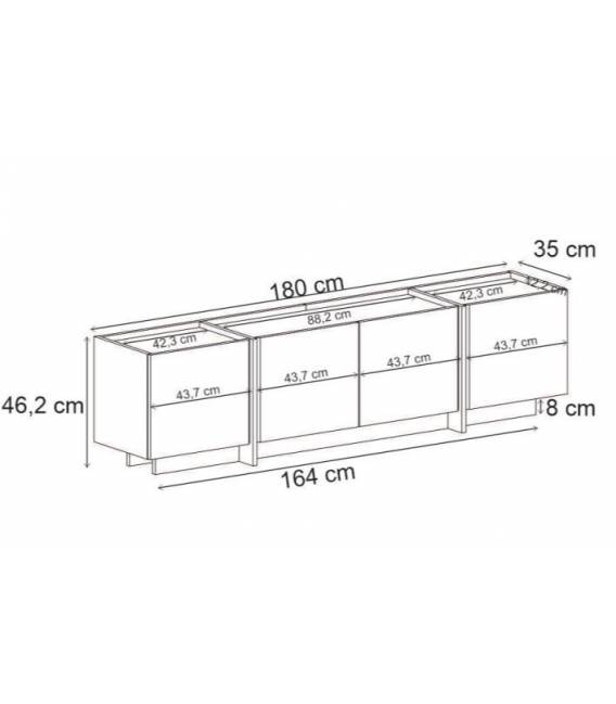 TV spintelė LOWEN 180x35 rusva
