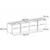 TV spintelė LOWEN 180x35 rusva