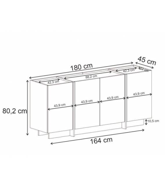 Komoda DORMA 180x45 ruda