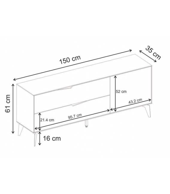 TV spintelė JADEN 150x35 smėlio