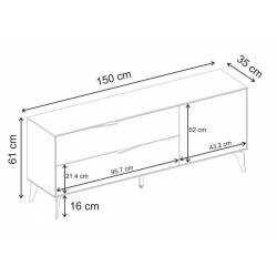 TV spintelė JADEN 150x35 smėlio