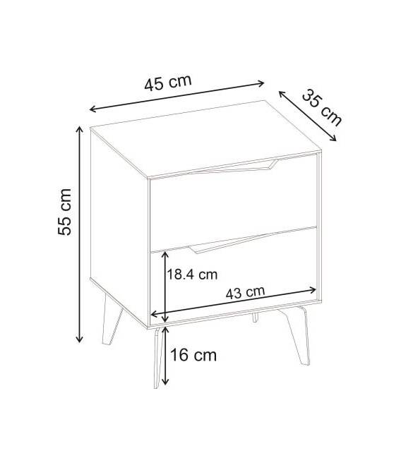 Naktinė spintelė JADEN 45x35 smėlio