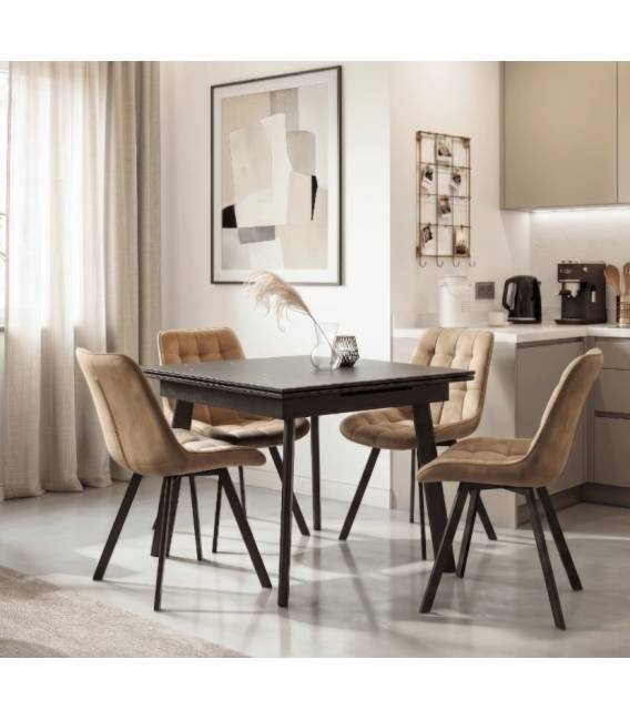 Išskleidžiamas stalas RALES 90(150)x90 juodas