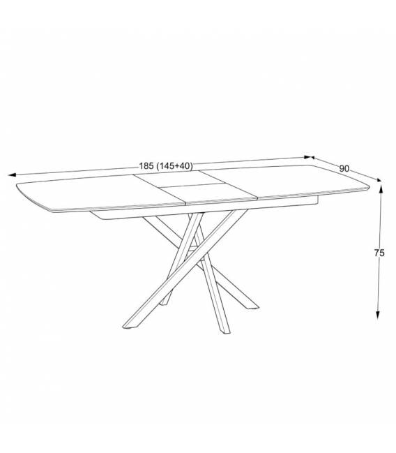 Išskleidžiamas stalas LISI 145(185)x90 Ivory matt
