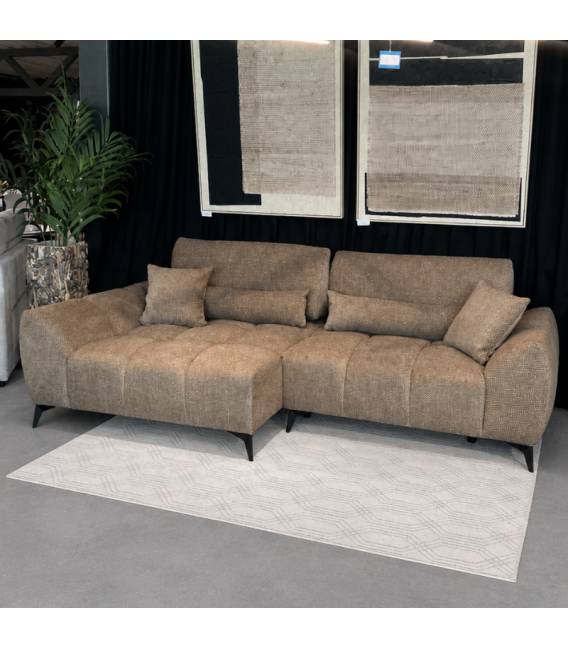 Minkštas kampas MIRANDA 274x153 rudas