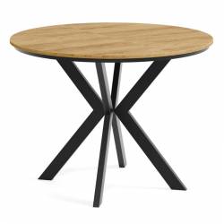 Išskleidžiamas stalas FONTE su rėmu Ø90(128) hickory