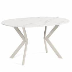 Išskleidžiamas stalas FONTE Ø100(138) bianco marble