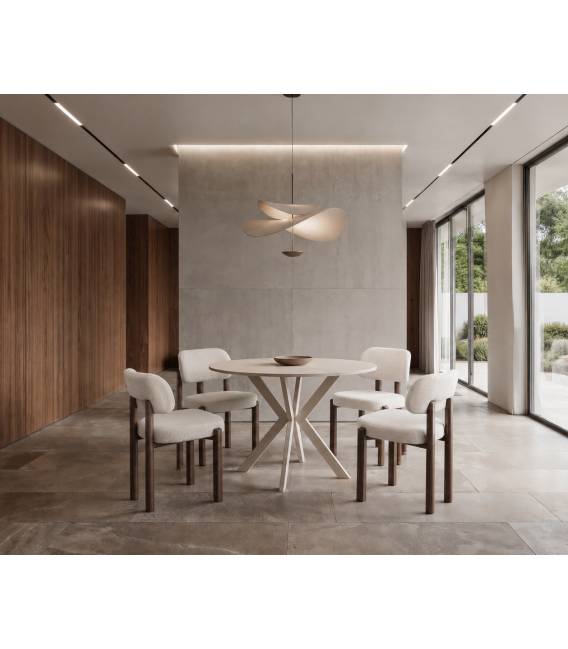 Išskleidžiamas stalas FONTE Ø100(138) bianco marble