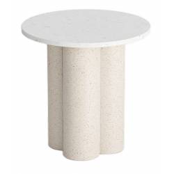 Kavos staliukas MARBLE Ø50 kreminis