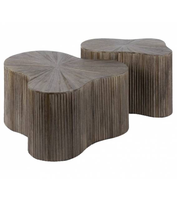 Kavos staliukų komplektas MAYA 66x77/37x62 rudas (2vnt.)