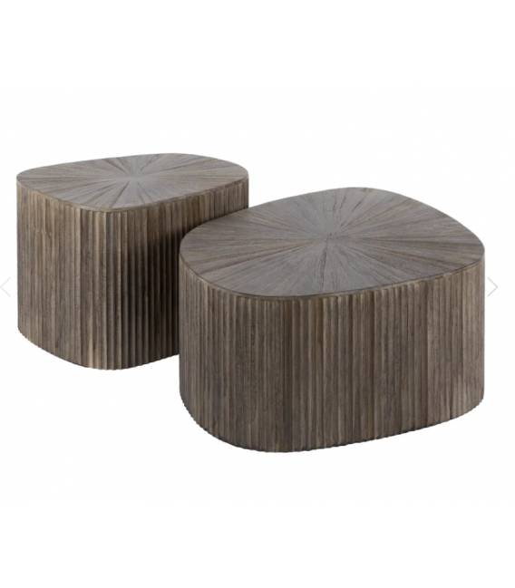 Kavos staliukų komplektas MAYA 53x36/73x68 rudas (2vnt.)