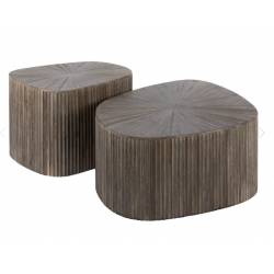 Kavos staliukų komplektas MAYA 53x36/73x68 rudas (2vnt.)