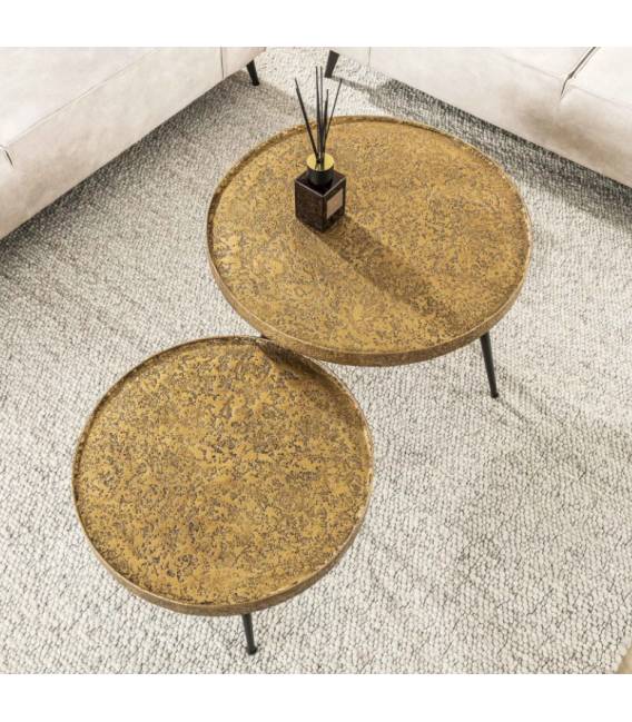 Kavos staliukų komplektas METALLIC Ø58/Ø74 bronzinis (2vnt.)