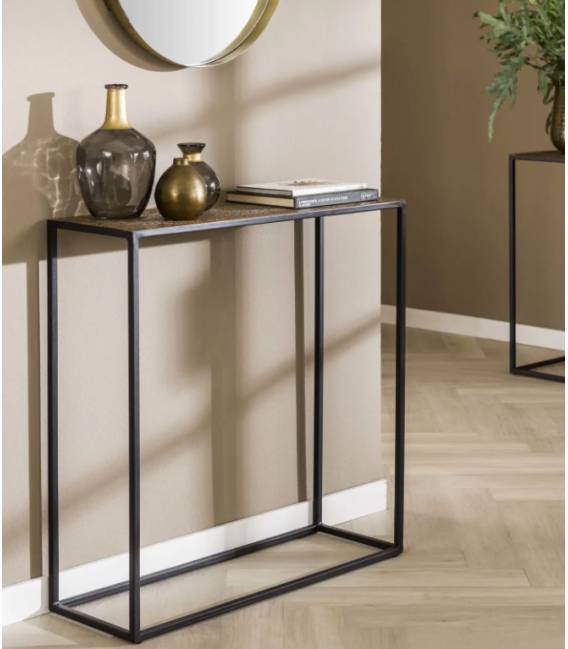 Konsolė METALLIC 75x25 bronzinė/juoda