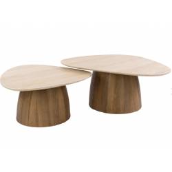 Kavos staliukų komplektas ROMANO 67x74/72x93 rusvas