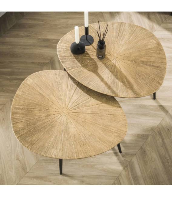 Kavos staliukų komplektas RAY 60x77 rudas (2vnt.)