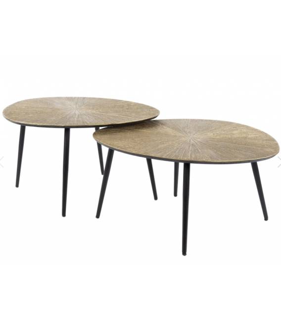 Kavos staliukų komplektas RAY 60x77 rudas (2vnt.)