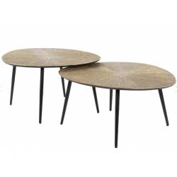 Kavos staliukų komplektas RAY 60x77 rudas (2vnt.)