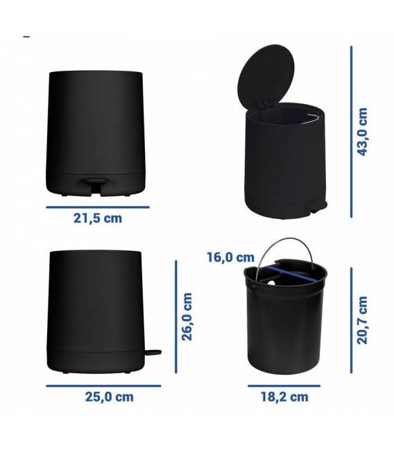 Šiukšlių dėžė FABLO 5l juoda