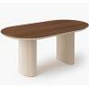 Išskleidžiamas stalas TEMPO 160(200) x103 american walnut/ kreminė koja