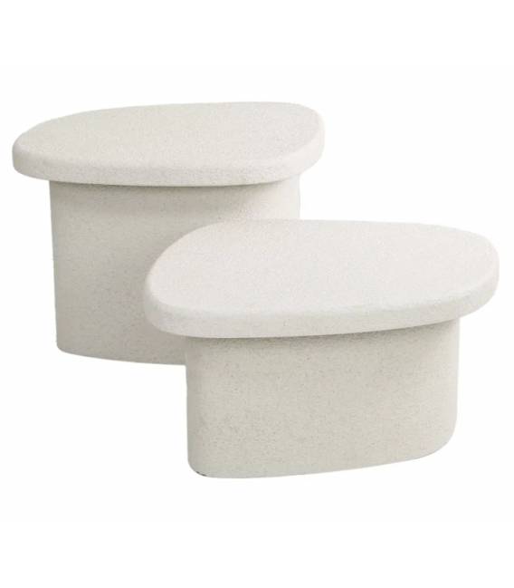 Kavos staliukų komplektas STONE 44x57 baltas (2vnt.)