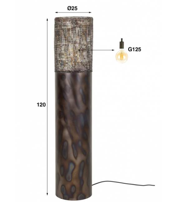 Šviestuvas CYLINDER 120h juodas/rudas