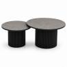 Kavos staliukų komplektas TARIFFA Ø70/Ø55 retro gumus/ black (2 vnt.)