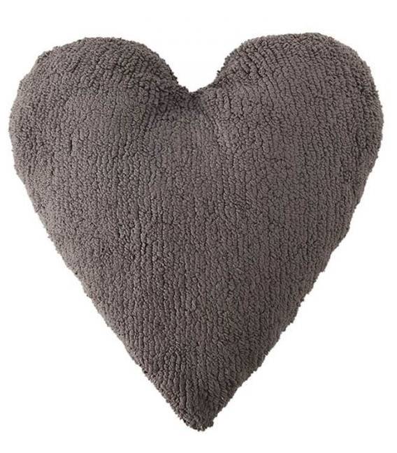 Skalbiama vaikiška pagalvėlė Heart Dark Grey 50x45 cm