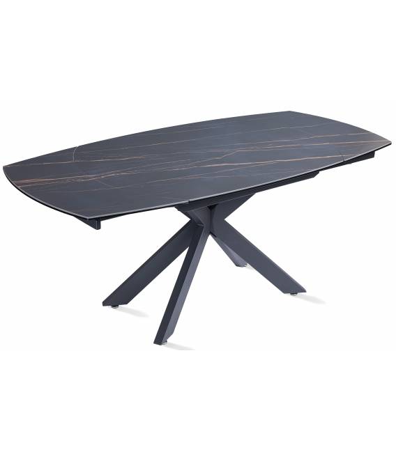 Išskleidžiamas stalas TORRE 120(180)x90x78 juodas su rudu