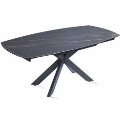 Išskleidžiamas stalas TORRE 120(178)x90x78 juodas su rudu